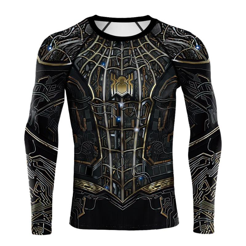 3D Printed Men's Long Sleeve T-shirt Superhero Tee Casual Loose Fitness Sports Tops Street Clothes