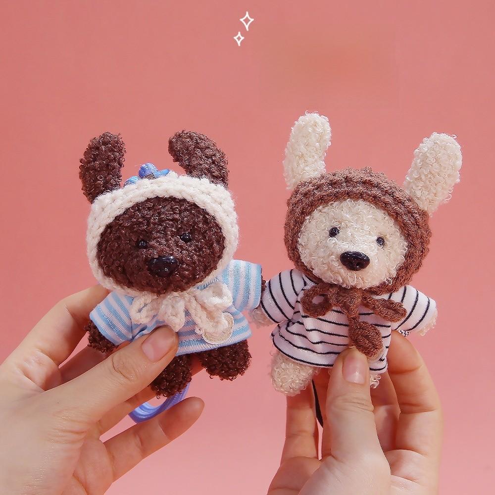 Plush Bear Keychain With Polyester Fiber Soft Toy For Bag Decoration And Gift