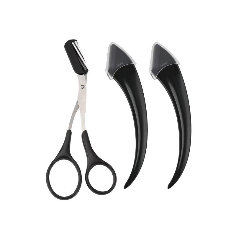 3pcs Eyebrow Trimming Set Curved Eyebrow Scissors With Grooming Tools Creating Perfect Eyebrows