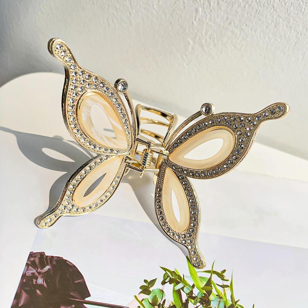 Bofeiya High-End Metal Butterfly Hair Claw - Hollow Design, Unique Personality Shark Clip Hairpin