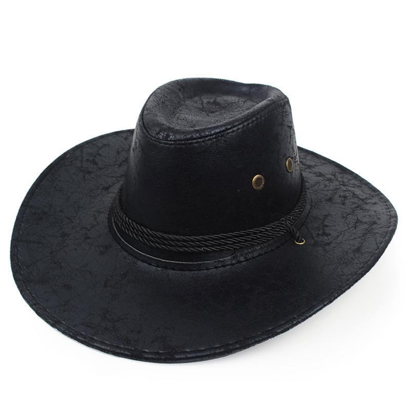 American California style jazz hat western cowboy hat men's and women's outdoor travel sand shading crack big edge knight hat