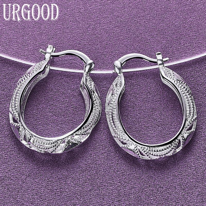 925 Sterling Silver Vintage Hollow Flower Earrings Wedding Charm Jewelry