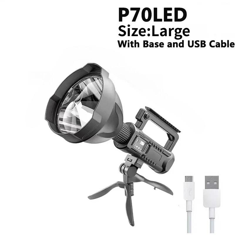 

Портативный мощный светодиодный фонарик с креплением на кронштейне ручной прожектор USB перезаряжаемый прожектор водонепроницаемый фонарик P70, tripod, large size