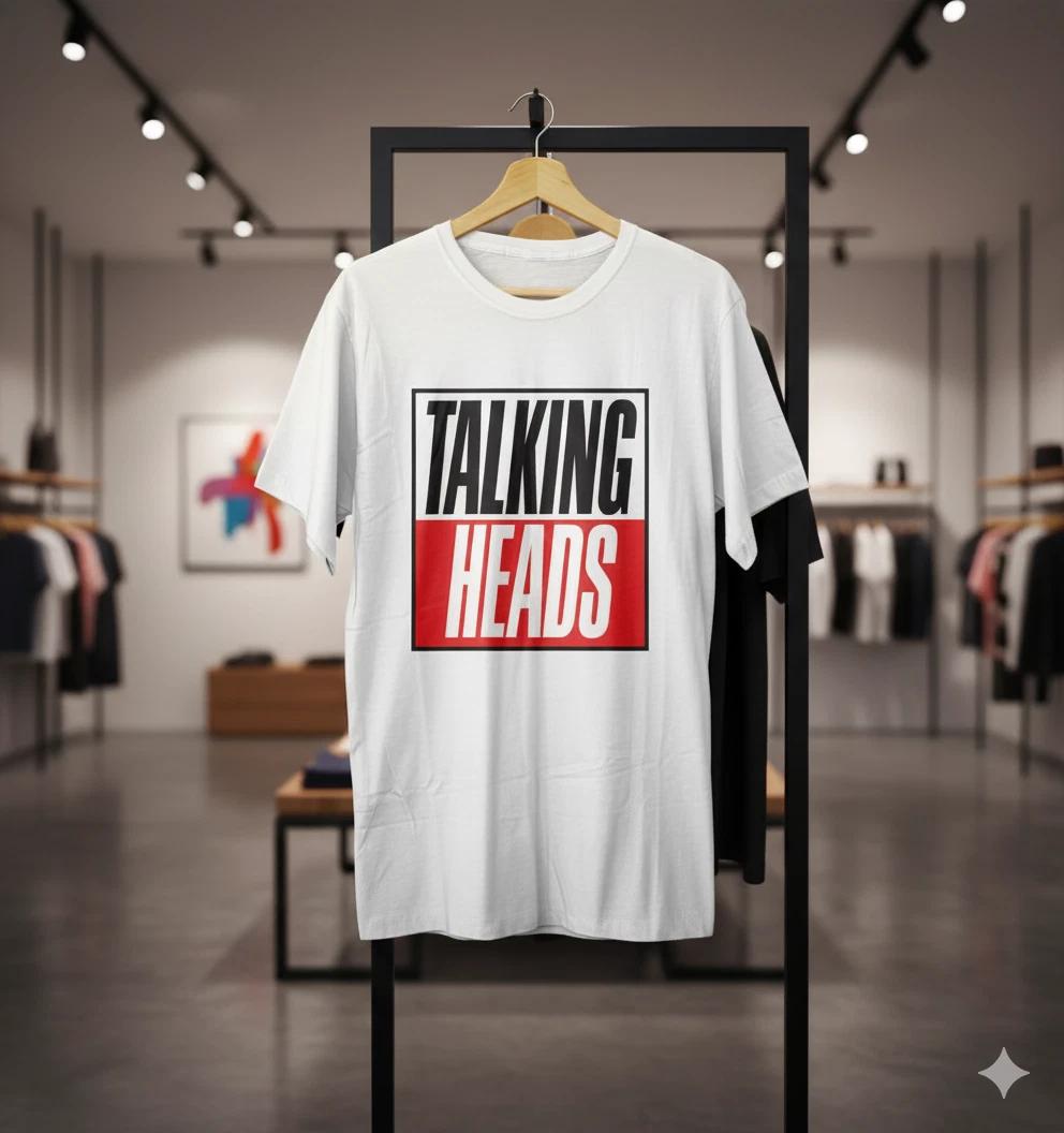 Talking Heads Classic Logo New Wave Band T-Shirt White Unisex - T428 S