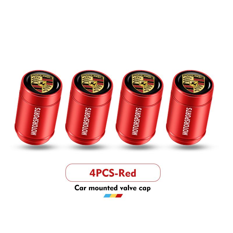 Per Porsche 4 Pezzi Tappi Valvole Aria Stelo Pneumatici Alluminio Auto Antipolvere Scatola Stelo Ruota Boxster Cayenne Panamera Macan Cayman 911 918 996