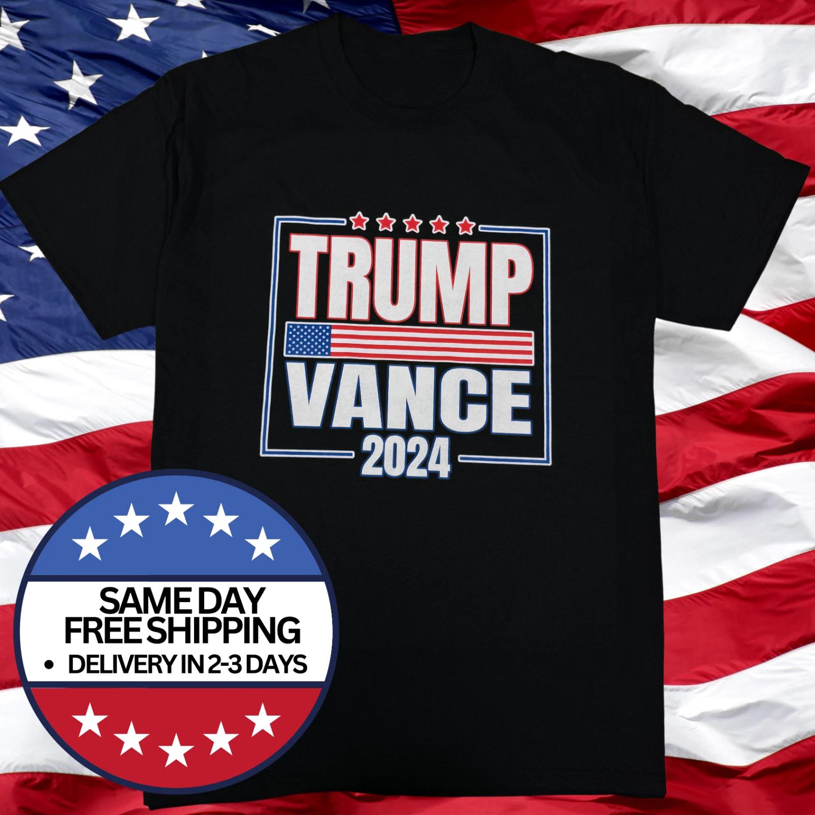 TRUMP VANCE 2024 T-Shirt Presidential Campaign Shirt Trump 2024 Shirt MAGA BLACK XL