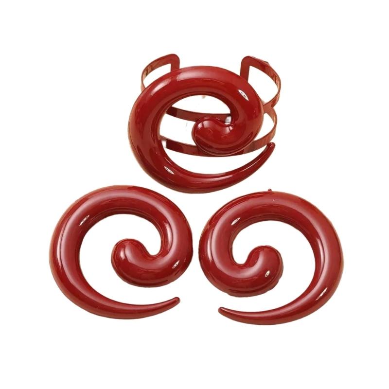 Alloy Jewelry Set Earrings And Bracelet Beautiful Swirls Earrings And Bracelet Set Tailored For Fashion Forward Women