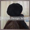 CP896 [One Limitation] Beret, Autumn/Winter, Simple, Stylish, Fluffy, Elegant, Women's (Beige)