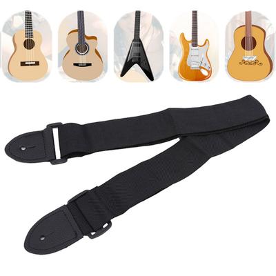 Gitarrengurt Lederkopf Verstellbarer Schultergurt Für Klassische Gitarre Elektrischen Bass Ukulele Zubehör Schwarzer Gitarrengurt