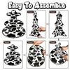 3 Level Dessert Display Tower for Kids Birthday Celebration Cupcake Holder Elegant Cow Print Cake Storage Stand
