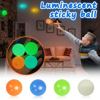 1 st 45 mm självlysande klibbiga bollar kasta i taket klistra väggboll klibbig måltavla squashboll globbles bollar balle leksaker för barn