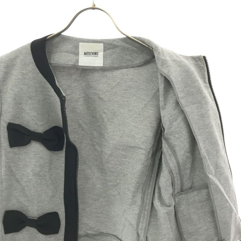 Moschino No Color Jacket 6 Gray Bicolor Ribbon Women Used