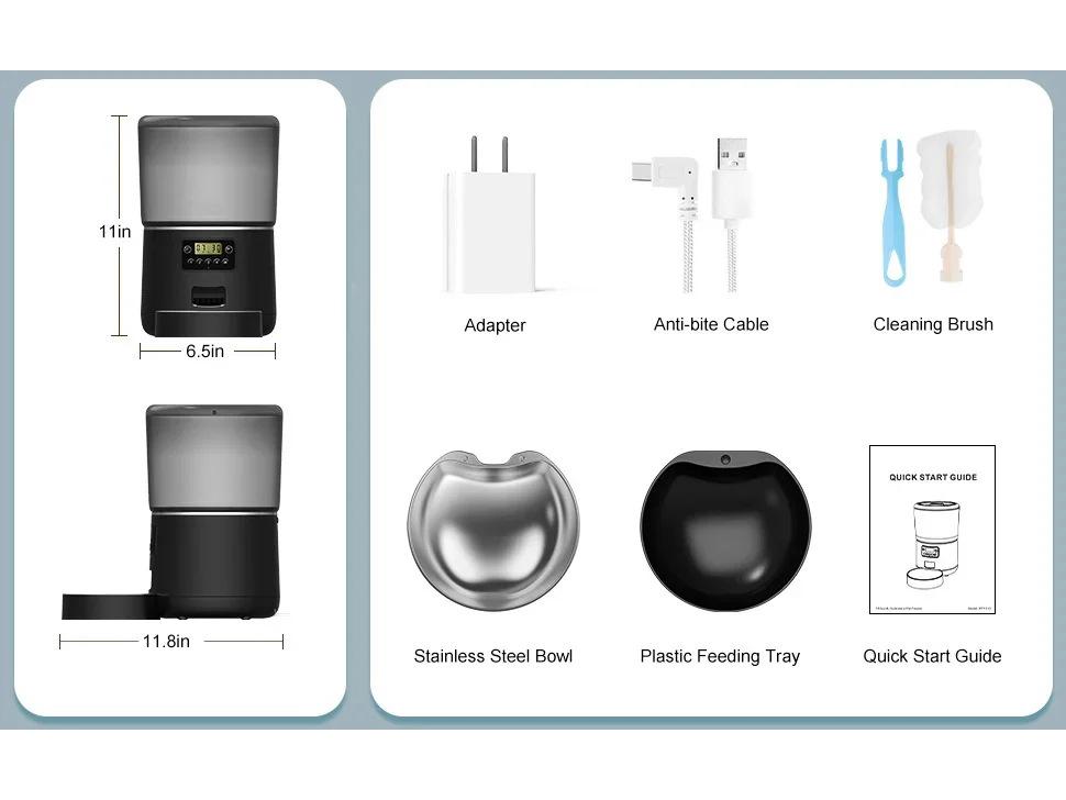Smart 4L Remote-Controlled Automatic Pet Feeder with App, Timed Feeding & Graffiti Design for Cats and Dogs