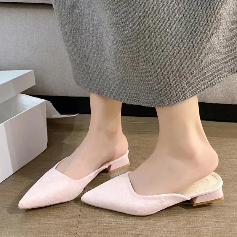 Leopard Mules Shoes for Women Slip On Square Heel Slippers Women 2024 Luxury Designer PU Leather Slides Elegant Office Shoes