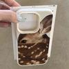 Cute Sika Deer Pattern Lychee Texture Phone Case For iPhone 11 12 13 14 15 16 17 Pro Max 14 15 Plus 17 Air Silicone Soft Cover