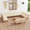 Day and Night - Day and Night Garden Furniture Set 13 Pieces Honey Brown Pine Wood Cushions