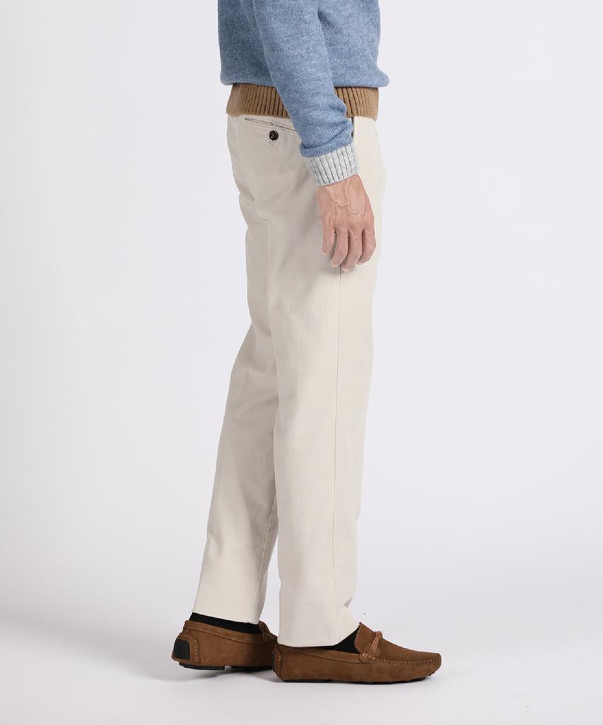 PANICALE Ivory Brushed Cotton Slim Fit Pants