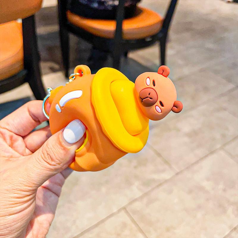 Capybara Squishy Toy Panda Koala Pig Keychain Cartoon Bag Decoration Pendant