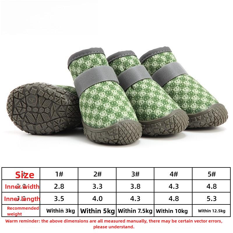 

Dog Shoes Non-Slip Soles Thick Plush Protection Breathable Climbing Pets Booties Paw Pet Shoes Warm for Dog Non-Slip Dog Shoes 2 зелений