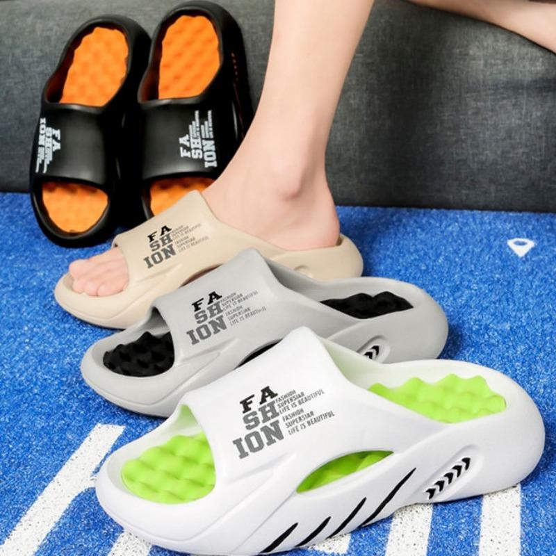 Nye Sommersko Herre Massasjetøfler Sider Innendørs Utendørs Sandaler Strand Fritidssko Myk Såle Slides Herre Flip-flops Herresandaler
