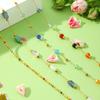 Dopamine Beaded Chain Necklace with Colorful Natural Stones, Bohemian Style Clavicle Chain for Women