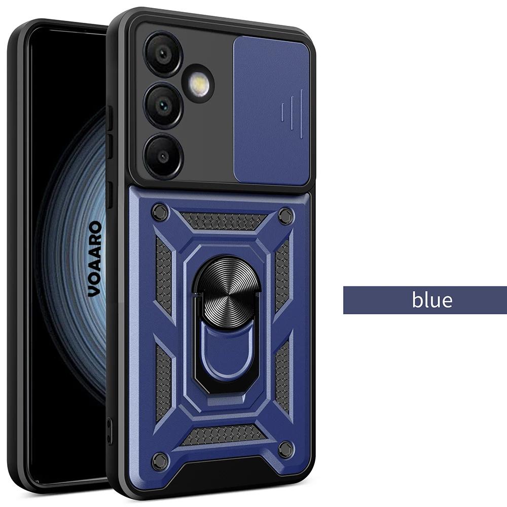 Slide Lens Armor Funda for Samsung Galaxy S24 FE Ultra S23 Plus Ultra M15 F15 M55 A15 A55 A35 5G Case Magnetic Ring Stand Cover