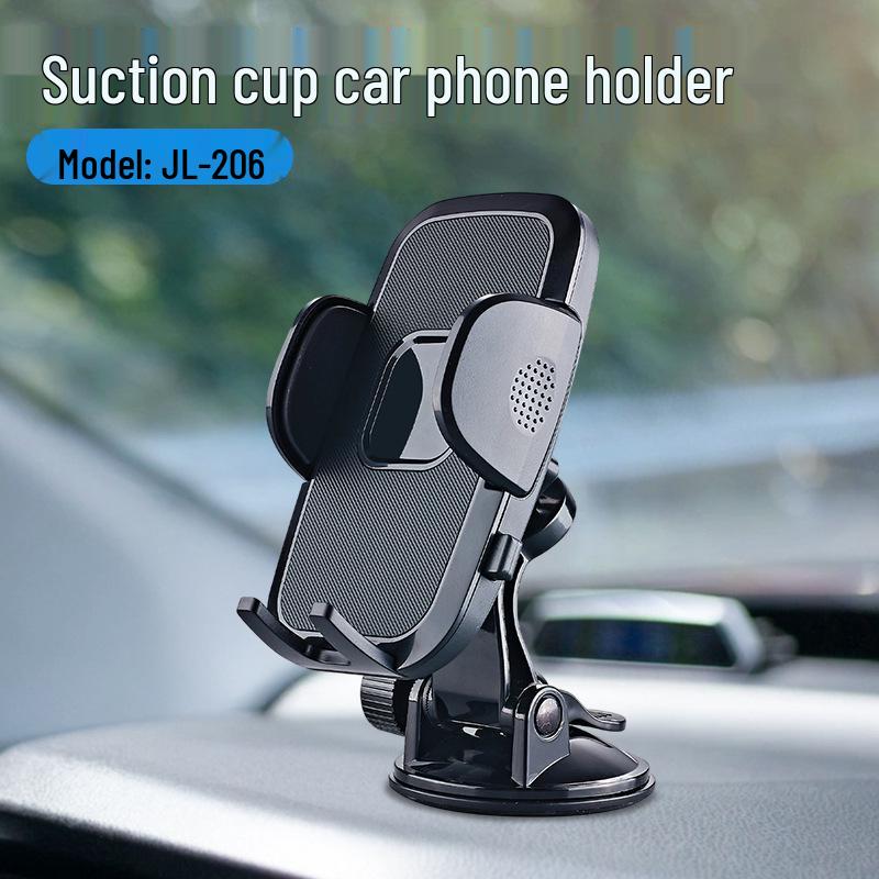 Dashboard Car Phone Holder with 360° Rotating Base and Adjustable Angle Suction Cup