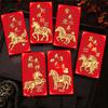 6Pcs/Set Horse Year Spring Festival Red Envelopes Traditional Red Pocket  Spring Festival