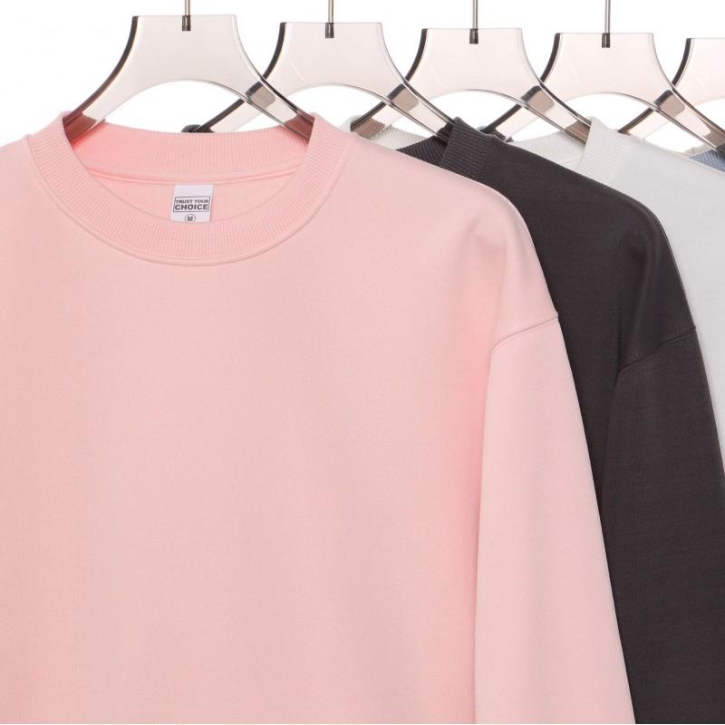 Dikke Dames 450g Katoenmix Oversized Ronde Hals Sweatshirt Herfst Winter Warm Laagjes Top