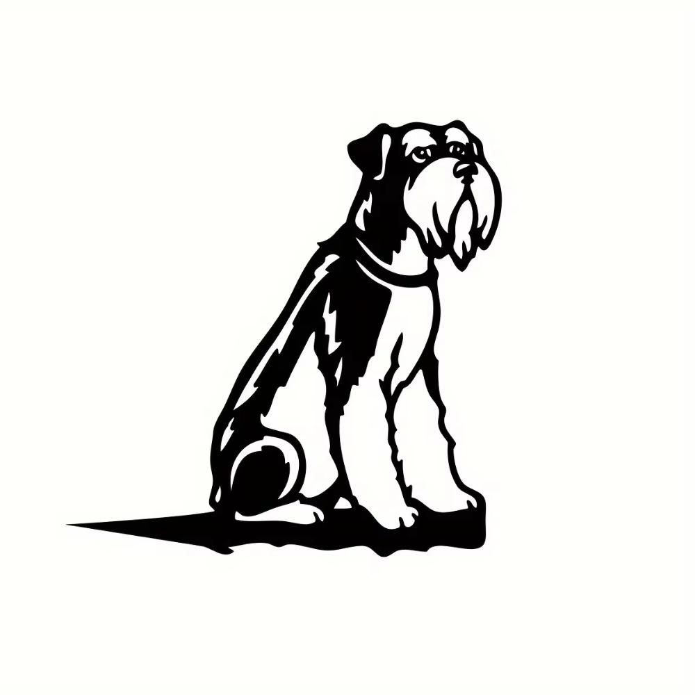 1 adet Metal Schnauzer Siluet Rustik Yavru Köpek Kesiği Açık Hava Ev ve Bahçe Dekoru için, Köpek Severler için Mükemmel Eve Taşınma Hediyesi