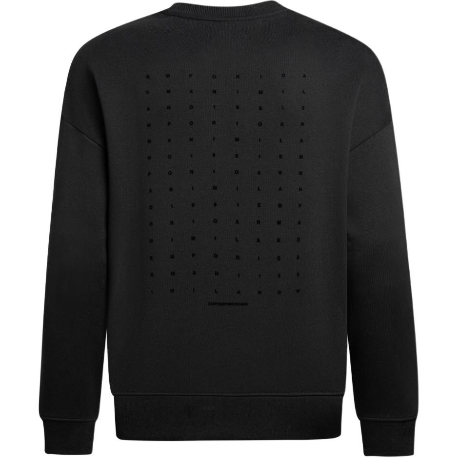 Emporio Armani FW24 Logo Letter Print Crew Neck Long Sleeve Sweatshirt Men Sweatshirt Black 6D1M95-1JTAZ-0999