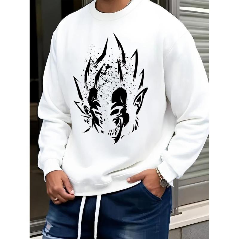 

Dragon Balls Crew Neck Sweatshirt, Polyester-Merino Wool , Cozy Work From Home & Lounge Wear XXL чорний