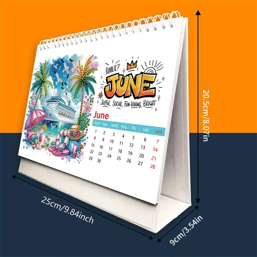 2026 Calendar Diamond Painting Calendar Set with Irregular Shaped Diamonds for Living Room Bedroom Office Desk Gift Giving