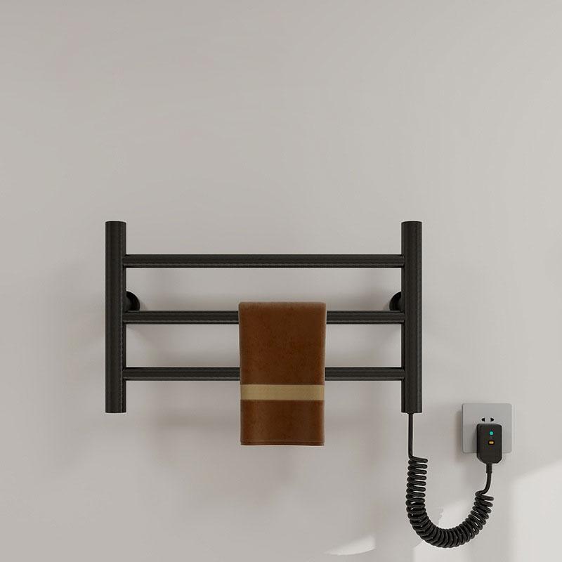 Thermostatic heating towel bar storage rack home bathroom perforated stainless steel electric towel rack bathroom accessories