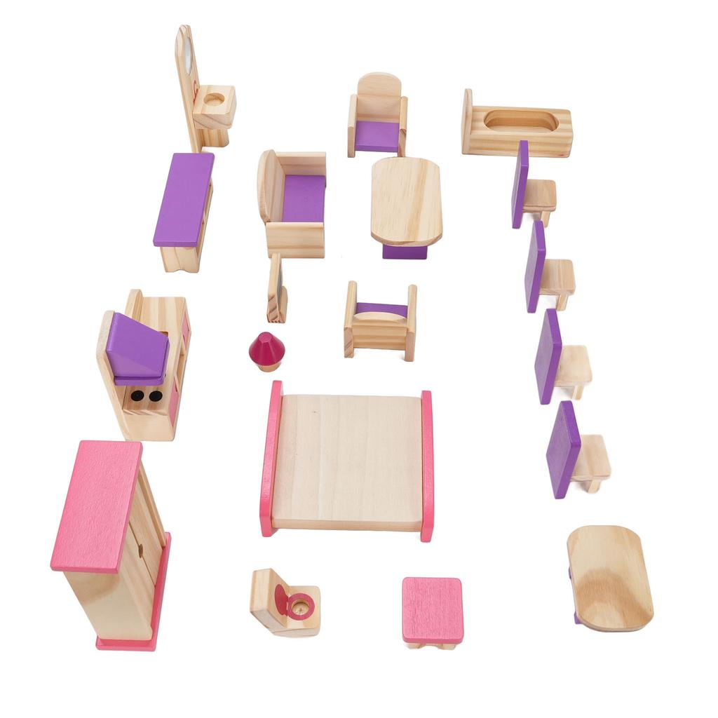 Dollhouse Furniture Set Wooden Delicate Details Educational Miniature Furniture Set Mini Furniture