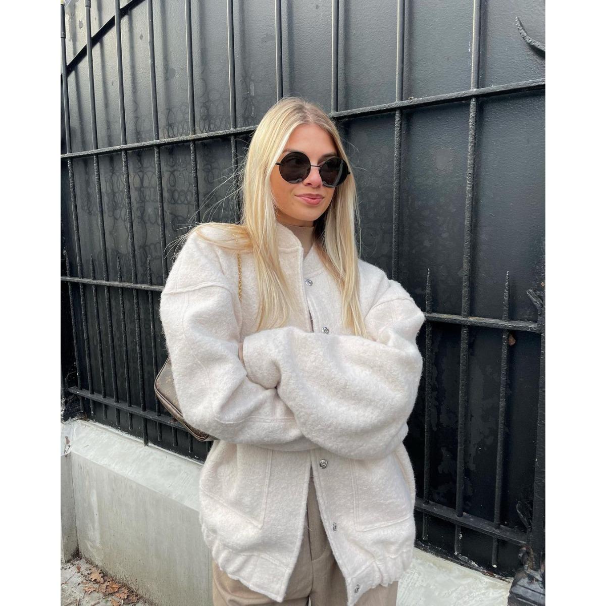 

2025 Новое женское повседневное цветное пальто с воротником-стойкой, однобортное, с длинными рукавами, с большими карманами, свободная удобная верхняя одежда для Европы и Америки XXXL белый