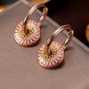 Drip oil color matching pattern design trendy exquisite jewelry set