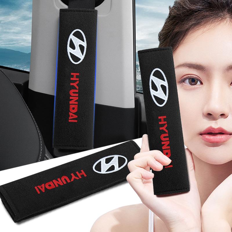 2Pcs Car Seat Shoulder Belt Cover Protector Pad Auto Accessories For Hyundai Tucson Solaris I30 Creta IX35 I40 IX20 Veloster