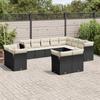 VidaXL Garden Lounge Set 12 Pcs with Cushions Black Wicker 3218526
