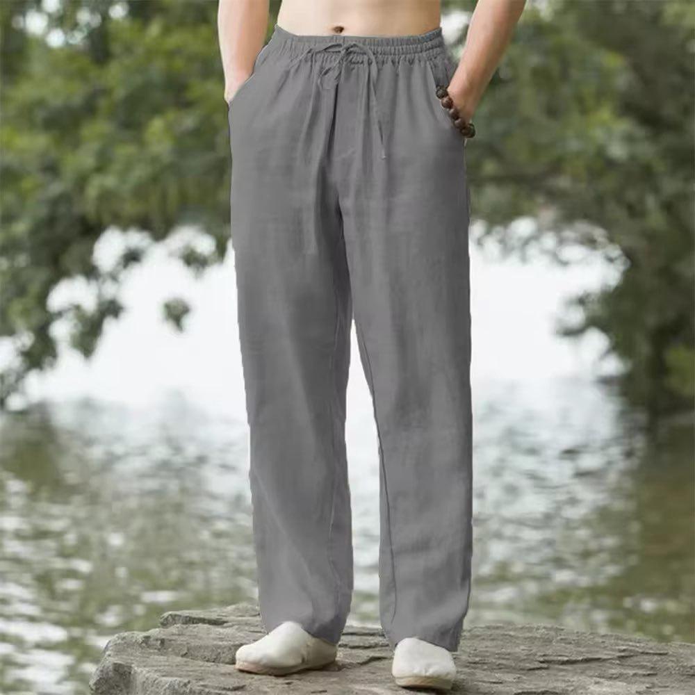 Men's Chinese Style Retro Summer Casual Straight-Leg Pants