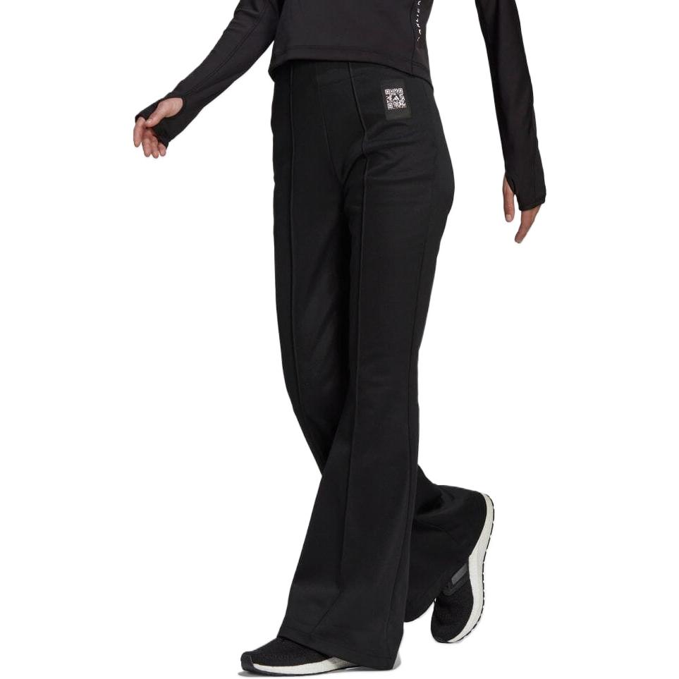 Adidas FW22 Solid Color QR Code Patch Pattern Casual Pants Women Bottoms Black HB1451