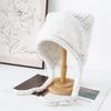 Winter new women's ear protectors headgear warm lace-up Lei Feng hat student solid color simple knitted hat