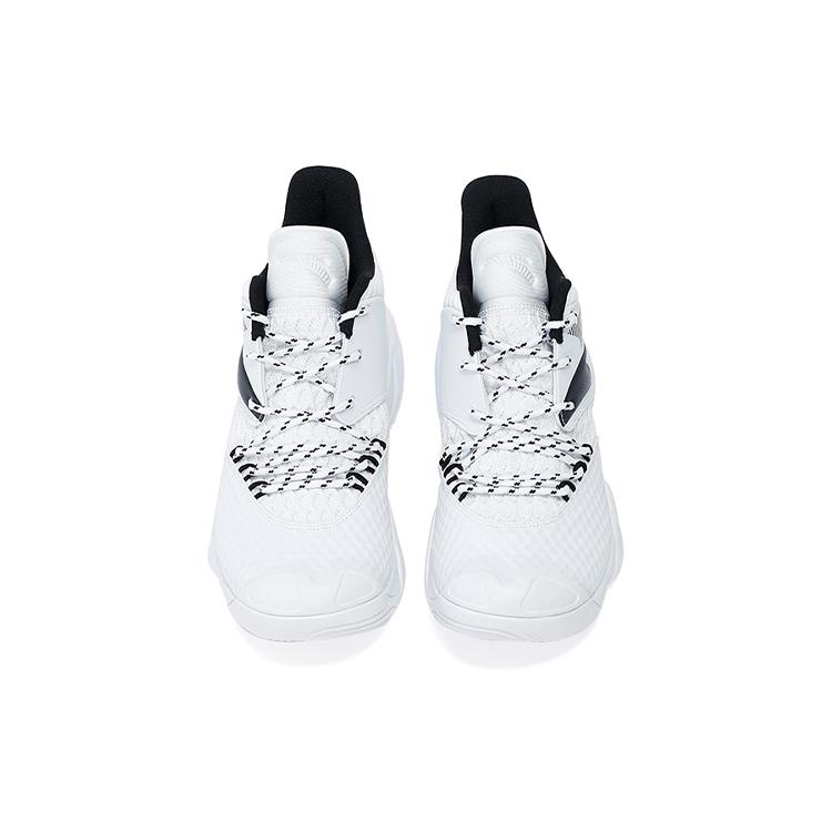 Anta Slip Resistant Abrasion Resistant Low top Basketball Shoes Men's White Black 112131616S-3