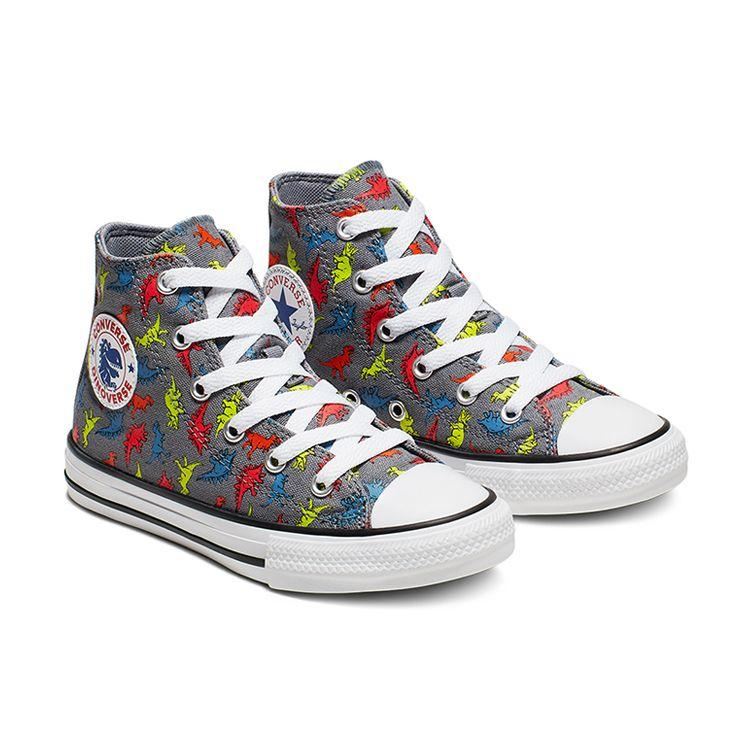 Converse Chuck Taylor All Star Comfortable High Top Kids Canvas Shoes Cartoon Dinosaur Kids Sneakers 666200C