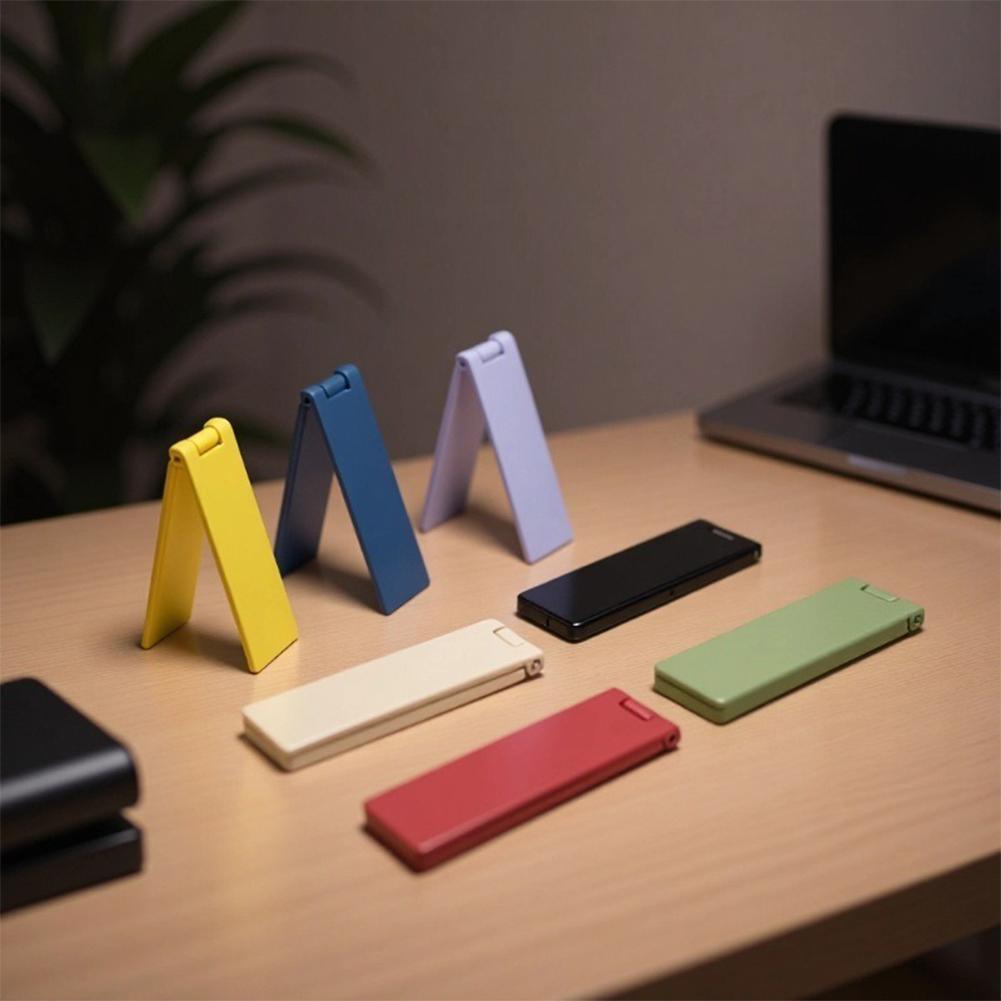 Ultra Thin Mobile Phone Holder Universal Metal Desktop Cellphone Compact Stand Foldable Bracket Kickstand for iPhone Xiaomi