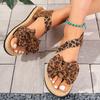 Fashion Bowtie Decor Flat Sandals for Women Plus Size Leopard Thick Sole Non Slip Slippers Summer Light Comfort Platform Beach Slides