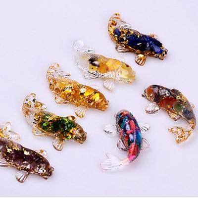 Crystal Stone Drops Glue Small Fish Shape Decoration Office Desktop Accessories Gift Car Decoration