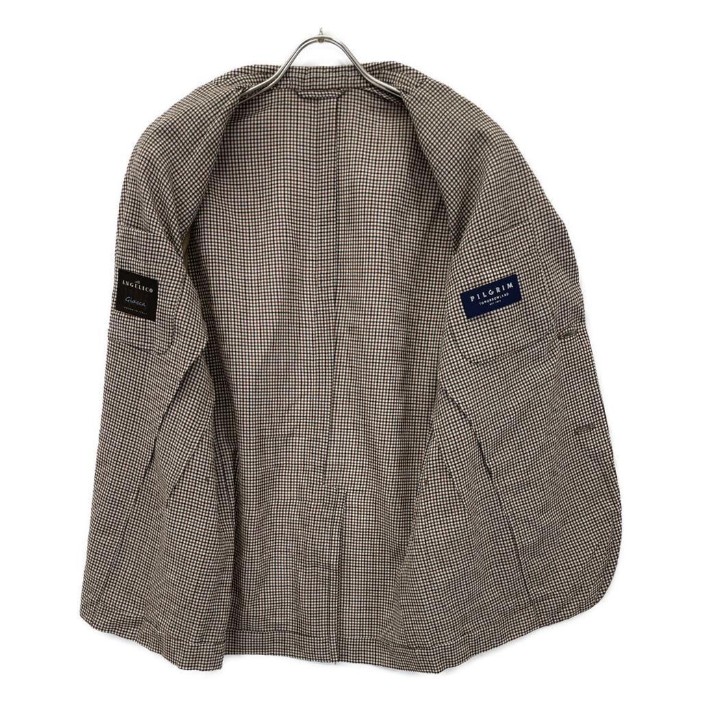 TOMORROWLAND PILGRIM [Excellent Condition] 61-07-22-07002 Check Wool Polyurethane Single 2B Jacket 46 beigeUsed