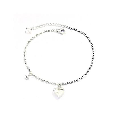 Pulseira de prata esterlina 925 de alta qualidade, amor ao luar, pulseira de meia corrente b218, pulseira de prata 925, pulseira de prata feminina (Wfgie3C)