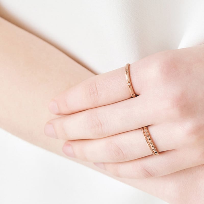 MAYBETOI 14k Haas Slim Cutting Ring